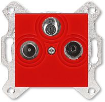 Розетка TV+R+SAT Оконечная без рамки ABB EPJ Levit 1-м. красный картинка